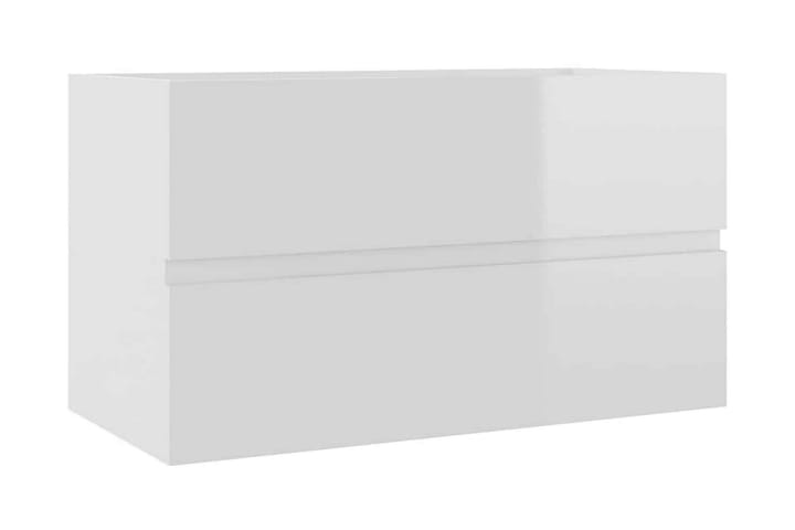 Tvättställsskåp vit högglans 80x38,5x45 cm spånskiva - Vit - Förvaring - Badrumsförvaring - Tvättställsskåp & kommod