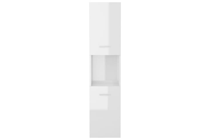 Badrumsskåp vit högglans 30x30x130 cm spånskiva - Vit - Förvaring - Badrumsförvaring - Väggskåp & högskåp