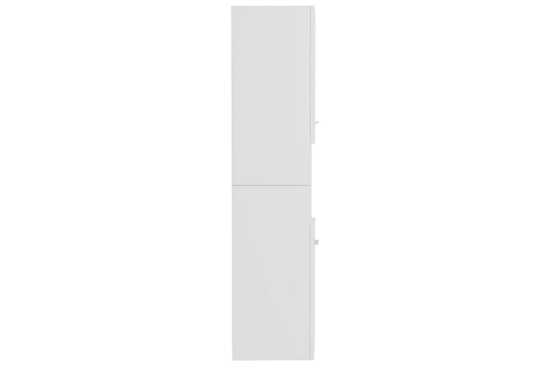 Badrumsskåp vit högglans 30x30x130 cm spånskiva - Vit - Förvaring - Badrumsförvaring - Väggskåp & högskåp