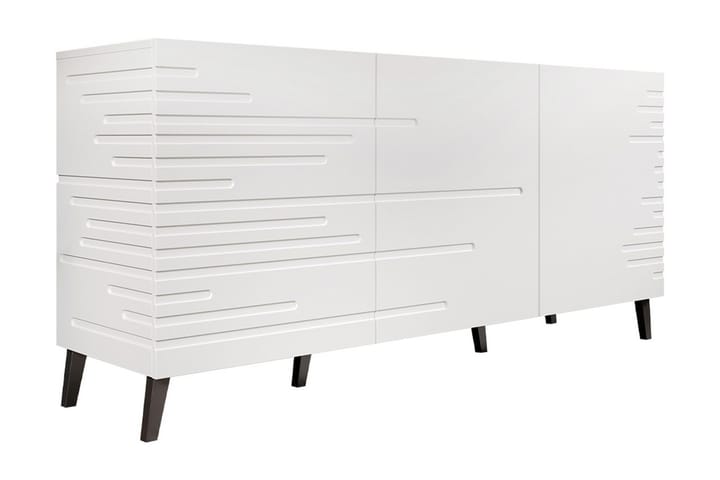 Byrå Demjen 40x155 cm - Vit/Svart - Möbler - Bord & matgrupp - Avlastningsbord & sidobord - Sängbord & nattduksbord