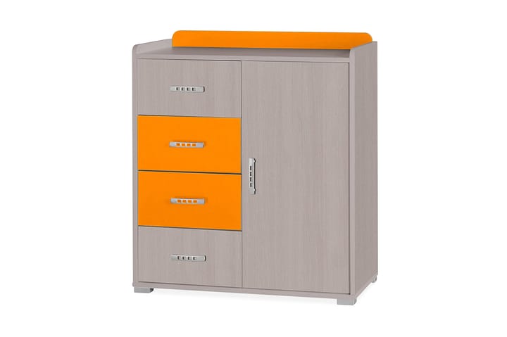 Byrå Nemo 79x89x35 cm - Grå/Orange - Förvaring - Garderober & garderobssystem