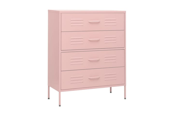 Byrå rosa 80x35x101,5 cm stål - Rosa - Förvaring - Förvaringsmöbler - Byrå