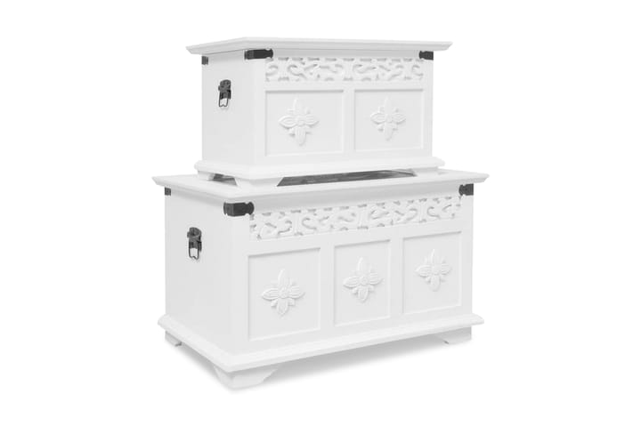 Förvaringskista 2 st vit - Vit - Möbler - Bord & matgrupp - Serveringsvagn & serveringsbord - Köksvagn