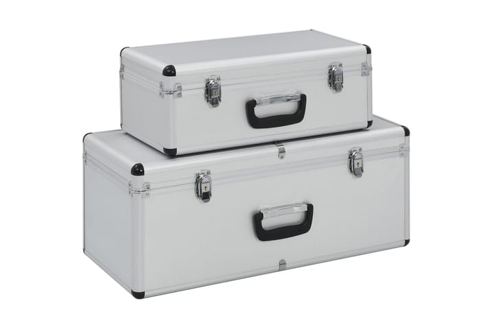Förvaringsväskor 2 st silver aluminium - Silver - Förvaring - Förvaringsmöbler - Förvaringskista & sängkista