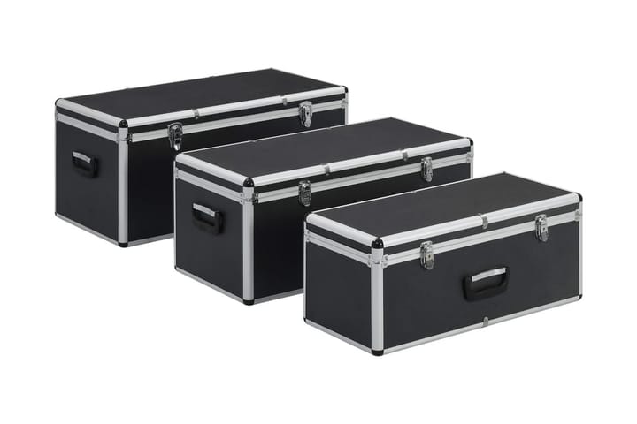 Förvaringsväskor 3 st svart aluminium - Svart - Förvaring - Förvaringsmöbler - Förvaringskista & sängkista