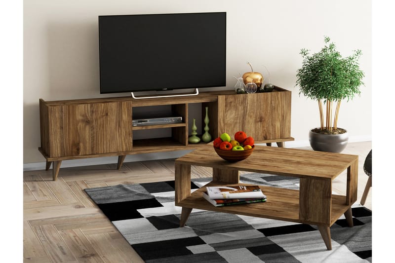 Möbelset Akkrum 34x180 cm - Valnöt - Förvaring - Förvaringsmöbler - Möbelset för vardagsrum