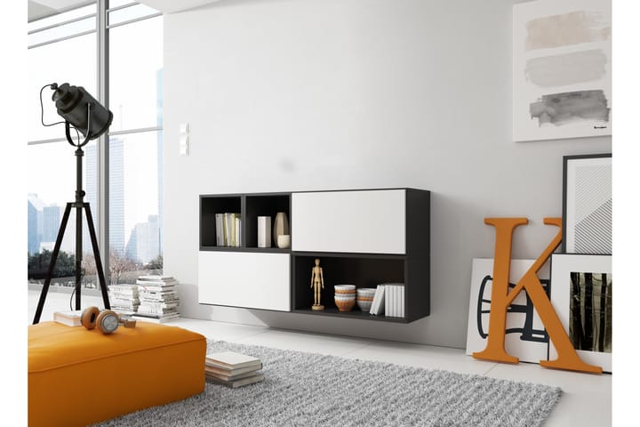 Möbelset för Vardagsrum Rocon 15 - Svart/Svart/Vit - Förvaring - Förvaringsmöbler - Möbelset för vardagsrum