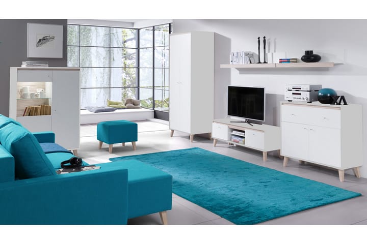Vardagsrumsset Oviedo - Vit/Ek - Förvaring - Förvaringsmöbler - Möbelset för vardagsrum