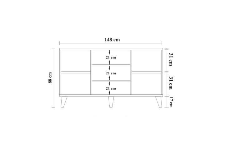 Sideboard 88x148 cm - Natur/Grön/Lila - Förvaring - Förvaringsmöbler - Sideboard & skänk