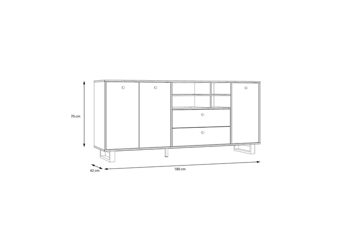 Sideboard Coppin 82x181 cm - Brun/Svart - Förvaring - Förvaringsmöbler - Sideboard & skänk