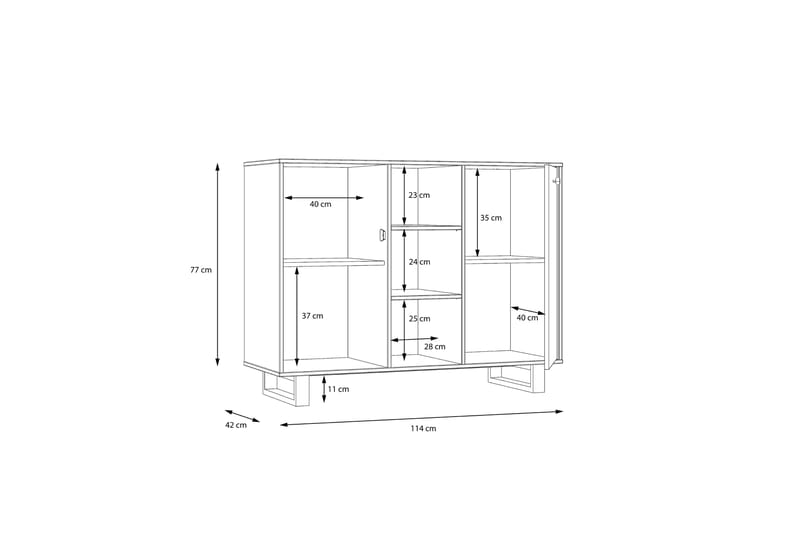Sideboard Coppin 88x114 cm - Brun/Svart - Förvaring - Förvaringsmöbler - Sideboard & skänk