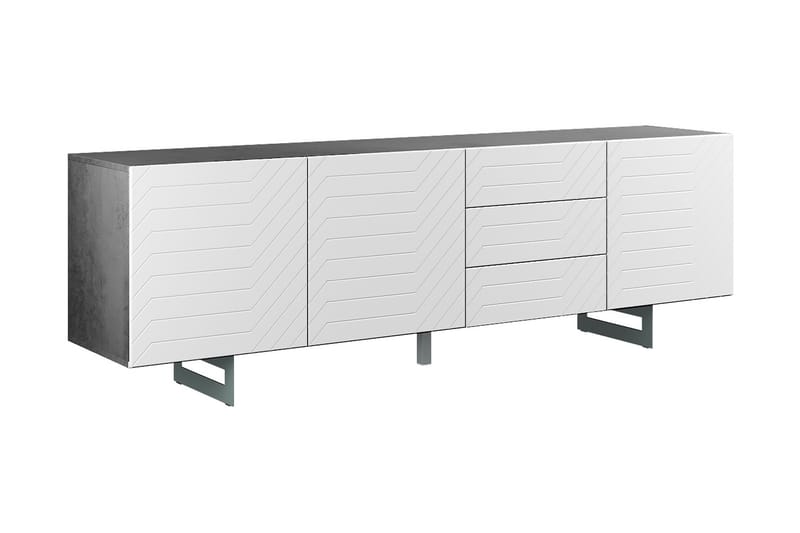 Sideboard Itaca 3 lådor 220x45 cm - Mörkgrå/Vit - Förvaring - Förvaringsmöbler - Sideboard & skänk