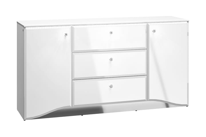 Sideboard Ozurgeti 85 cm - Silver/Vit högglans - Förvaring - Förvaringsmöbler - Sideboard & skänk