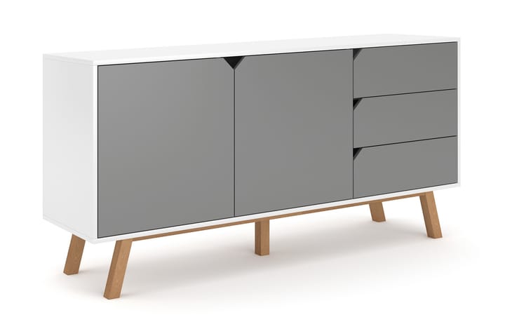 Sideboard Sajacam 42x160 cm - Vit|Grå - Förvaring - Förvaringsmöbler - Sideboard & skänk