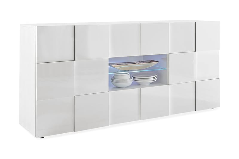 Sideboard Tabor 181 cm med Lådor - Vit Högglanslack - Förvaring - Förvaringsmöbler - Sideboard & skänk