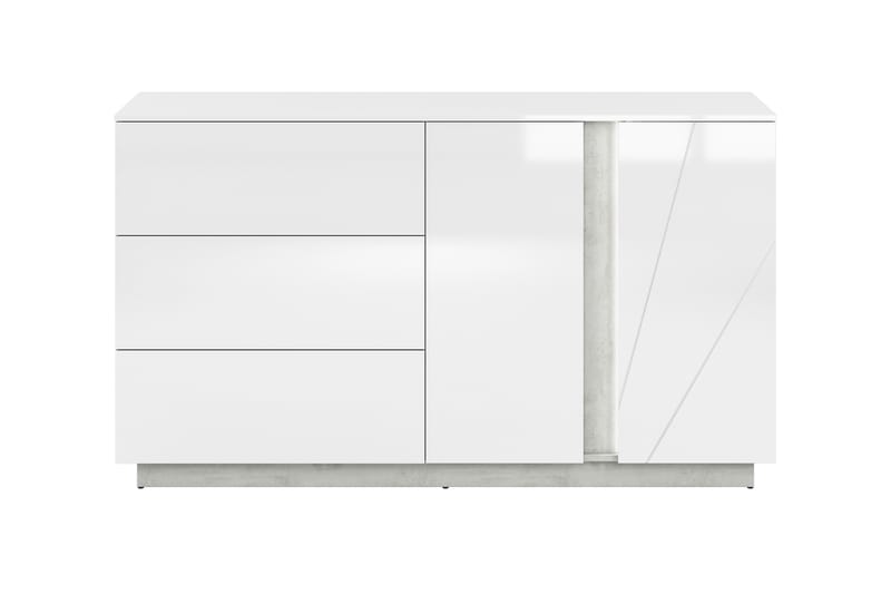 Sideboard Xenvi  95 cm - Grå/Vit högglans - Förvaring - Förvaringsmöbler - Sideboard & skänk