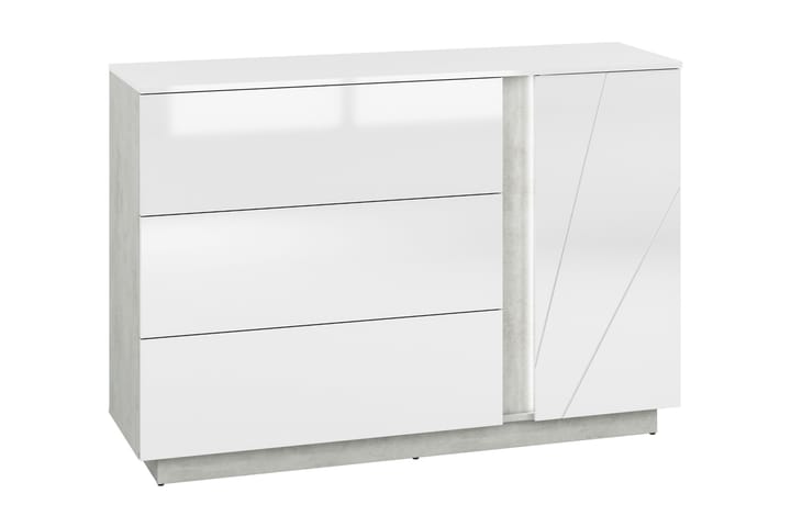Sideboard Xenvi 95 cm - Grå/Vit högglans - Förvaring - Förvaringsmöbler - Sideboard & skänk