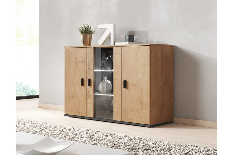 Skänk Sohawa 120x41x80 cm - Trä/Brun/Svart - Förvaring - Förvaringsmöbler - Möbelset för vardagsrum