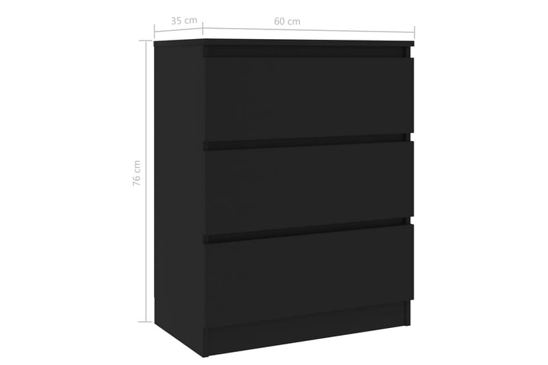 Skänk svart 60x33,5x76 cm spånskiva - Svart - Förvaring - Förvaringsmöbler - Sideboard & skänk