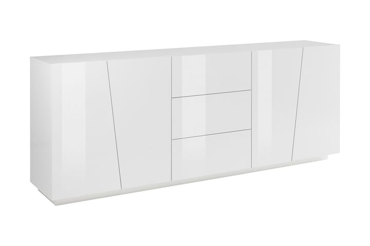 Skänk Vegara 220 cm 4 Dörrar + 3 Lådor - Vit Högglans - Förvaring - Förvaringsmöbler - Sideboard & skänk