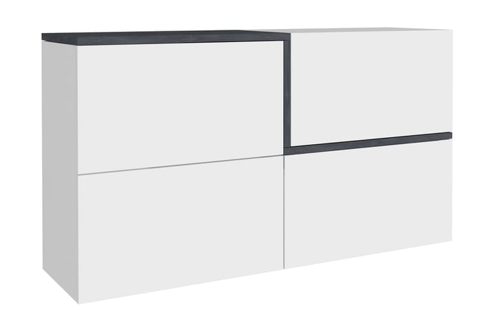 Skänk Zeinia 150 cm 4 Dörrar - Antracit/Vit Högglans - Förvaring - Förvaringsmöbler - Sideboard & skänk