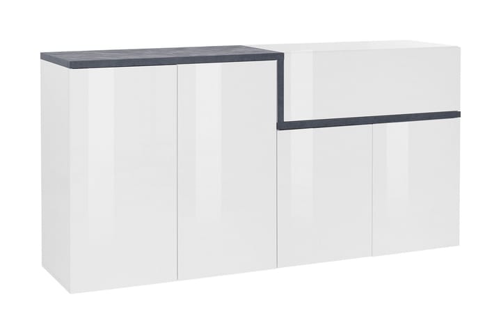 Skänk Zeinia 160 cm 5 Dörrar - Vit/Antracit - Förvaring - Förvaringsmöbler - Sideboard & skänk