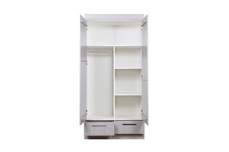 Garderob Floella 2 Dörrar 2 Lådor - Vit - Förvaring - Garderober & garderobssystem - Garderobsinredning - Hyllplan till garderob