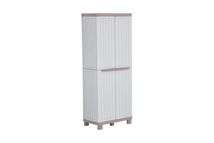 Förvaringsskåp med 2 dörrar 68x39x170 cm ljusgrå och beige - Beige - Förvaring - Garderober & garderobssystem