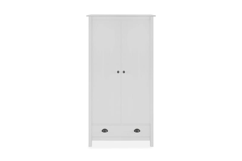 Garderob 2 dörrar Hill Range vit 89x50x170 cm massiv furu - Vit - Förvaring - Garderober & garderobssystem
