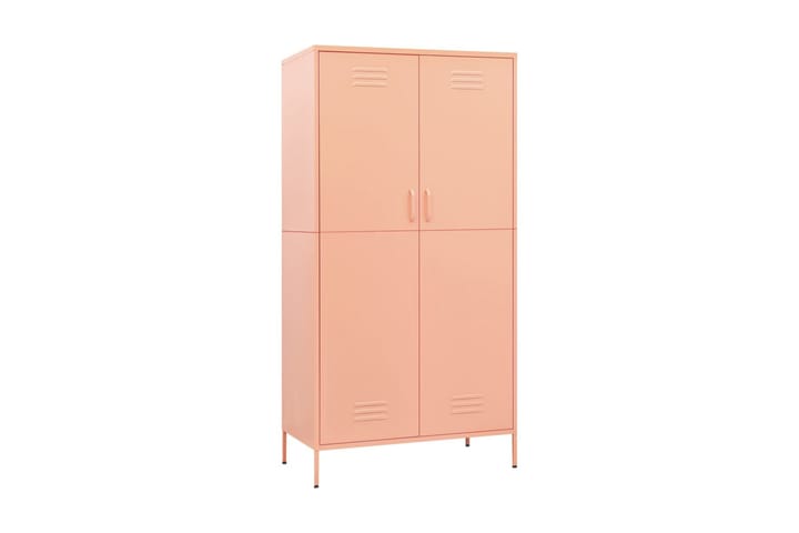 Garderob 90x50x180 cm rosa stål - Rosa - Förvaring - Garderober & garderobssystem