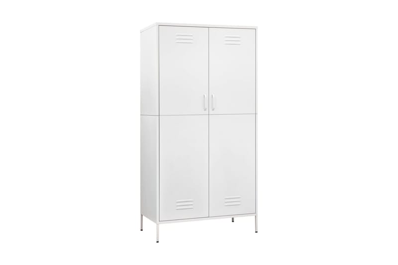 Garderob 90x50x180 cm vit stål - Vit - Förvaring - Garderober & garderobssystem