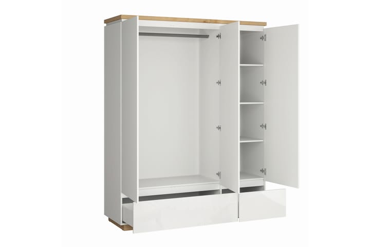 Garderob Andrepo 163x53 cm - Natur/Vit - Förvaring - Garderober & garderobssystem