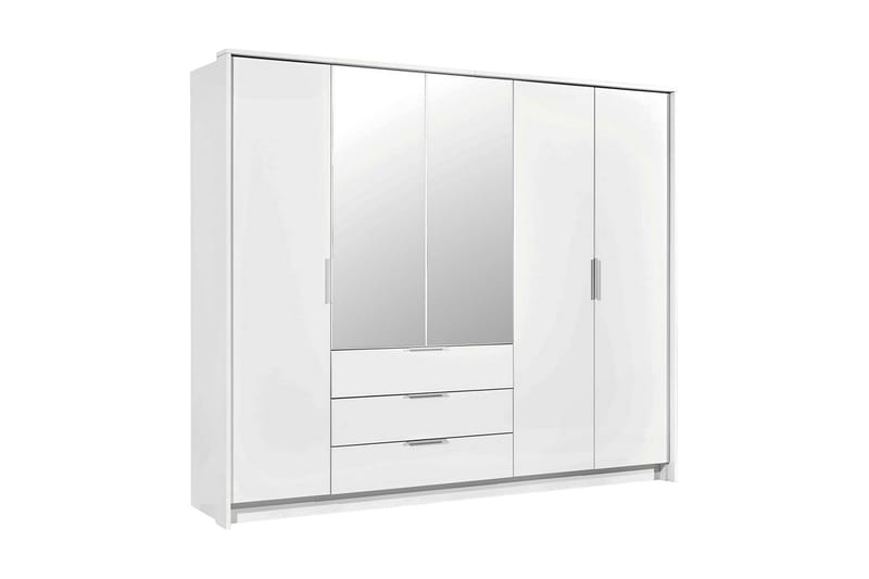 Garderob Ardioulo med Spegel 255 cm - Vit - Förvaring - Garderober & garderobssystem