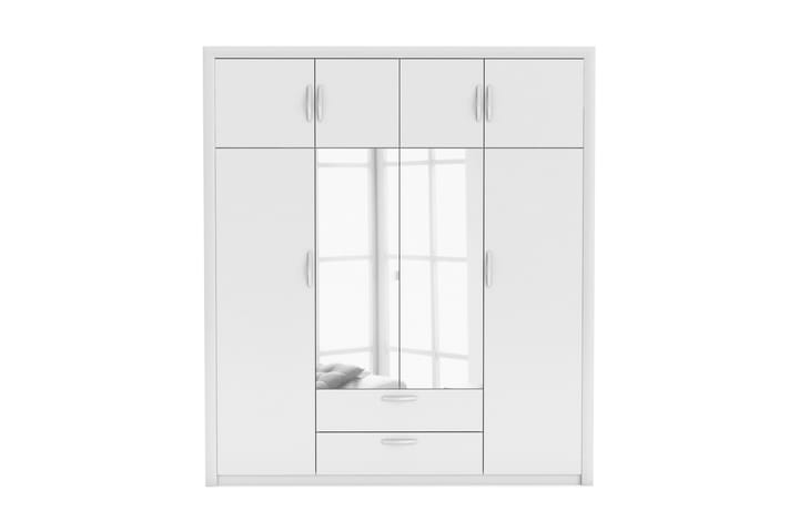Garderob Atossa 4+4 Dörrar Vit - 2 Lådor + Speglar - Förvaring - Garderober & garderobssystem