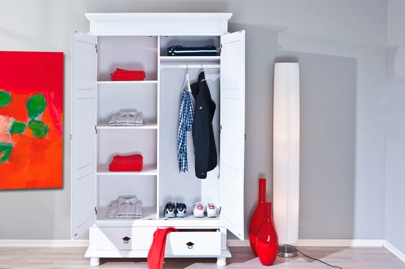 Garderob Attina 116 cm - Vit - Förvaring - Garderober & garderobssystem