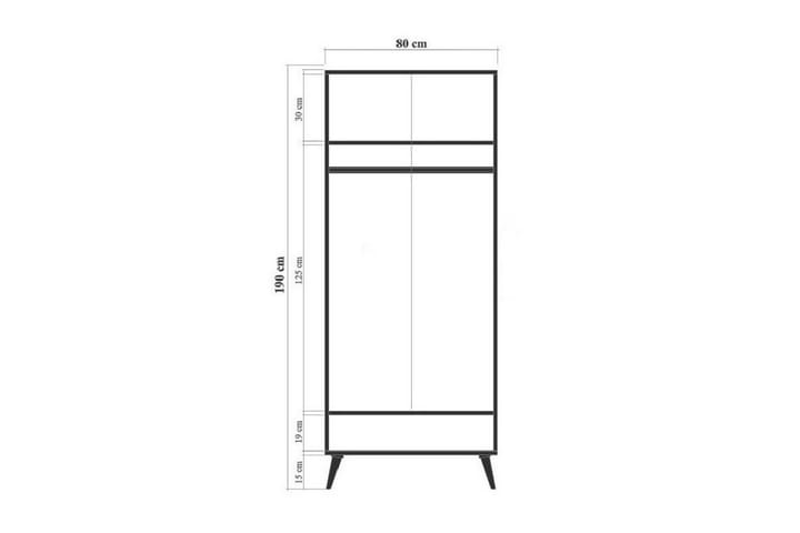 Garderob Bertoaria 80x190 cm Brun - Hanah Home - Förvaring - Garderober & garderobssystem