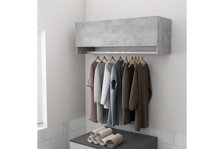 Garderob betonggrå 100x32,5x35 cm spånskiva - Betonggrå - Förvaring - Garderober & garderobssystem