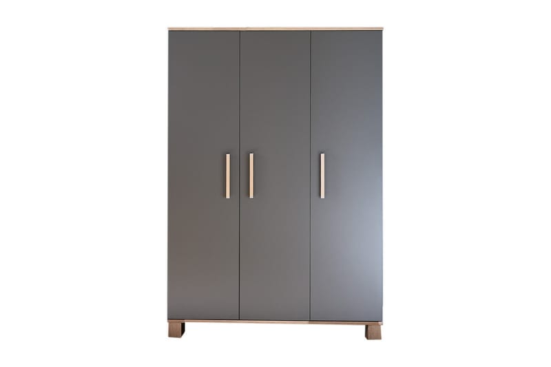 Garderob Cloe 131 cm - Grå|Trä|Natur|Silver - Förvaring - Garderober & garderobssystem