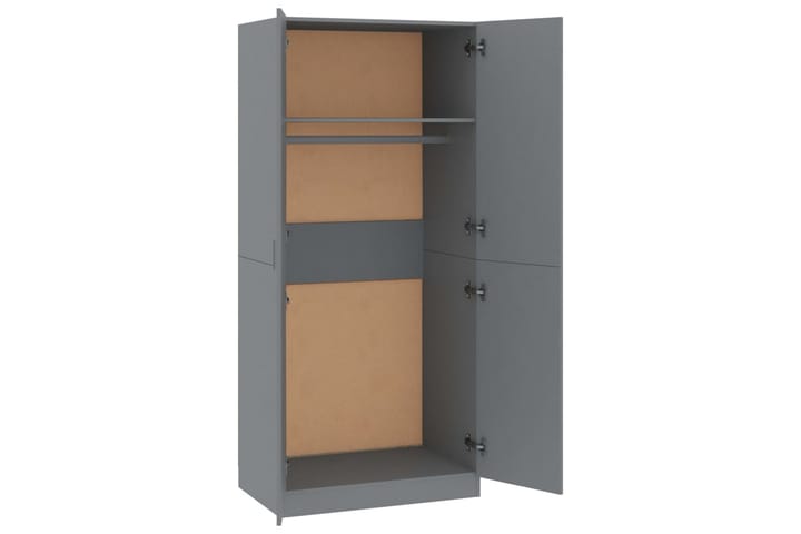 Garderob grå 80x52x180 cm spånskiva - Grå - Förvaring - Garderober & garderobssystem