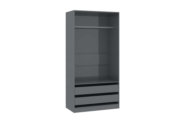 Garderob grå högglans 100x50x200 cm spånskiva - Grå - Förvaring - Garderober & garderobssystem