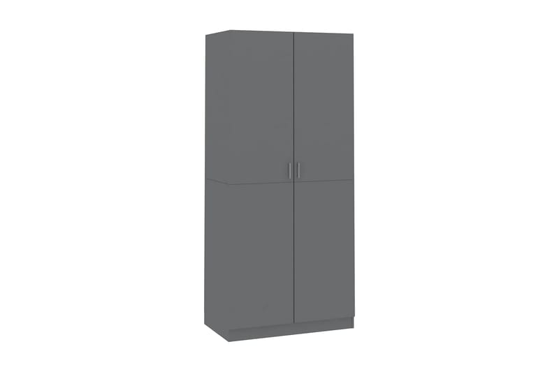 Garderob grå högglans 90x52x200 cm spånskiva - Grå - Förvaring - Garderober & garderobssystem
