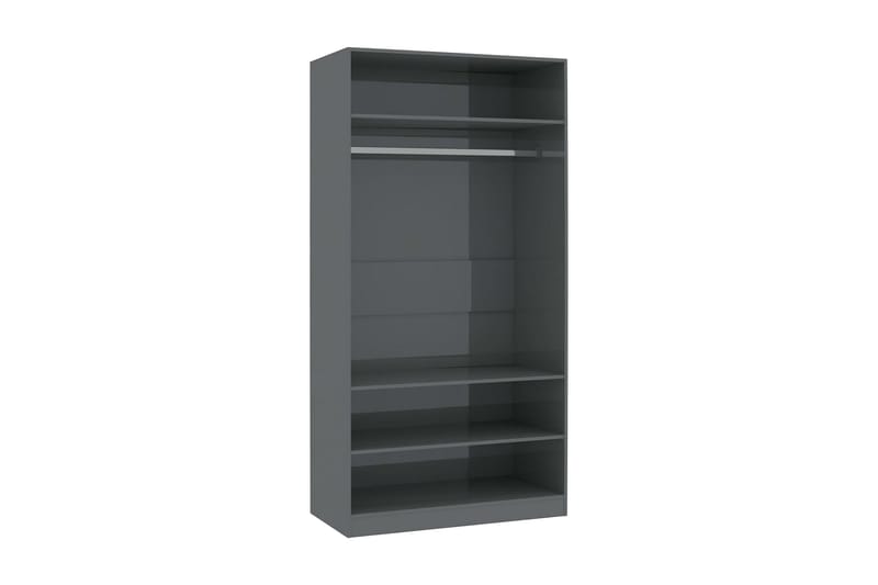 Garderob högglans grå 100x50x200 cm spånskiva - Grå - Förvaring - Garderober & garderobssystem