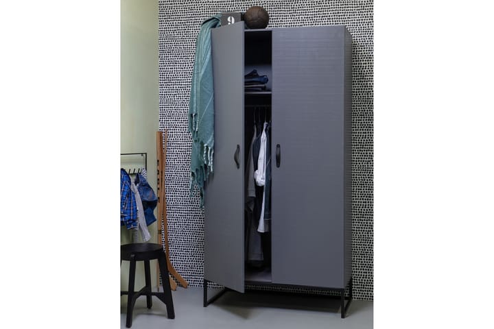 Garderob Janey 100x195 cm - Grå|svart - Förvaring - Garderober & garderobssystem