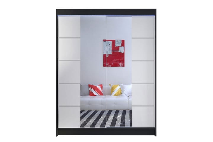 Garderob + LED Richmond - Svart/RGB LED - Förvaring - Garderober & garderobssystem