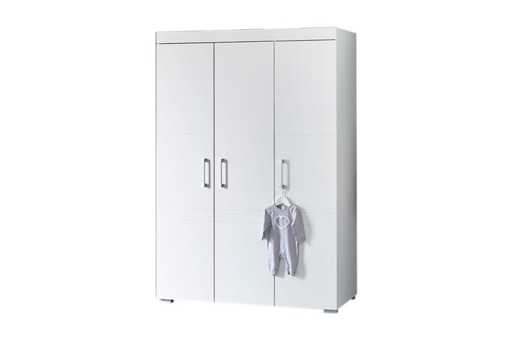 Garderob Liene 130 cm - Vit|Silver - Förvaring - Garderober & garderobssystem