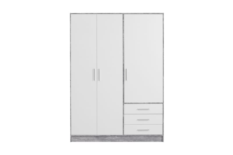Garderob Lyoth 145 cm - Grå|Vit - Förvaring - Garderober & garderobssystem