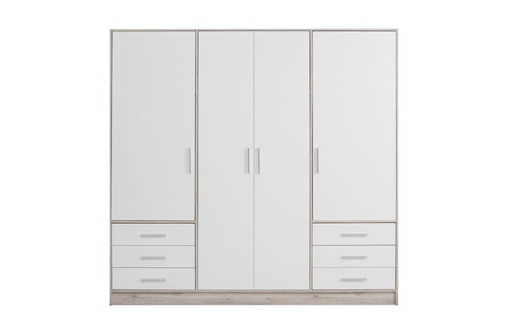 Garderob Lyoth 207 cm - Brun|Vit - Förvaring - Garderober & garderobssystem