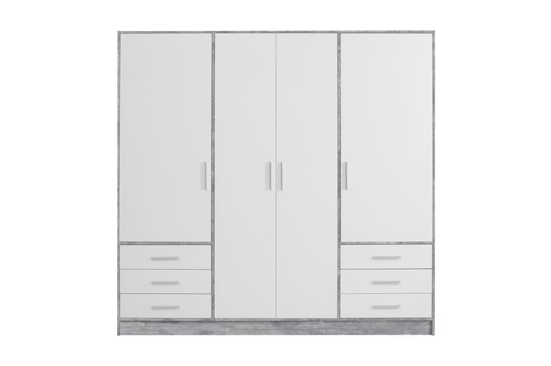 Garderob Lyoth 207 cm - Grå|Vit - Förvaring - Garderober & garderobssystem