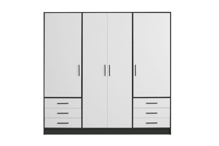 Garderob Lyoth 207 cm - Svart|Vit - Förvaring - Garderober & garderobssystem