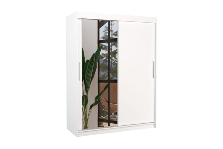Garderob med Spegel Bainet 150x200 cm - Vit - Förvaring - Garderober & garderobssystem